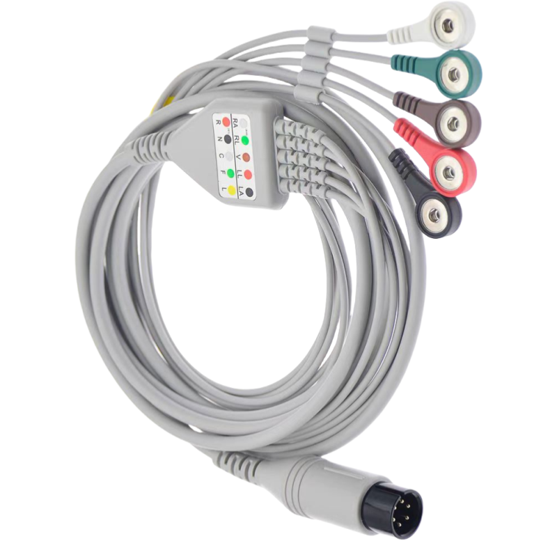 Galaxy Electronics replacement ECG cables for Edan/BIOCARE M50, M60, IM8, IM9, M8, M80, M8A, M8B, M9, M9A Ecg cable 6 PIN 5 LEADS