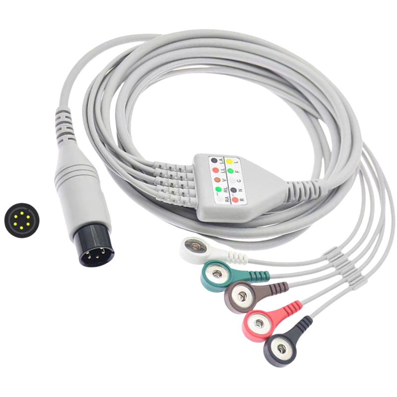 Galaxy Electronics replacement ECG cables for Edan/BIOCARE M50, M60, IM8, IM9, M8, M80, M8A, M8B, M9, M9A Ecg cable 6 PIN 5 LEADS