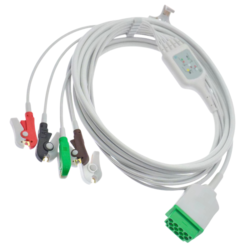 Galaxy Electronics replacement ECG cables for GE Dash 2000/3000/4000 Direct Connect ECG CABLE 5 leads Snap/Grabber