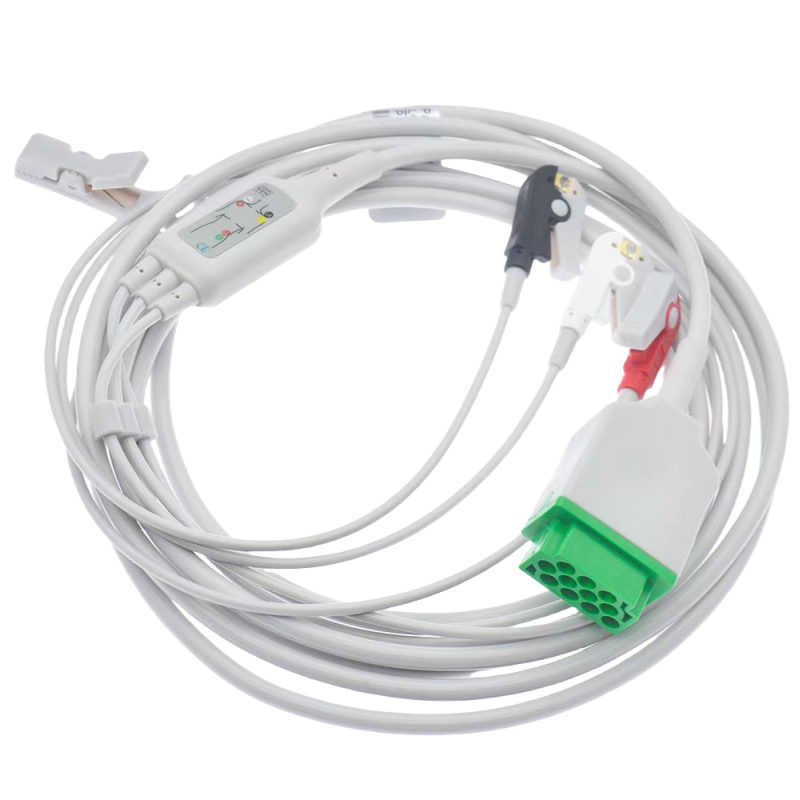 Galaxy Electronics replacement ECG cables for GE Dash 2000/3000/4000 Direct Connect ECG CABLE 2021141-001 3 leads Snap/Grabber