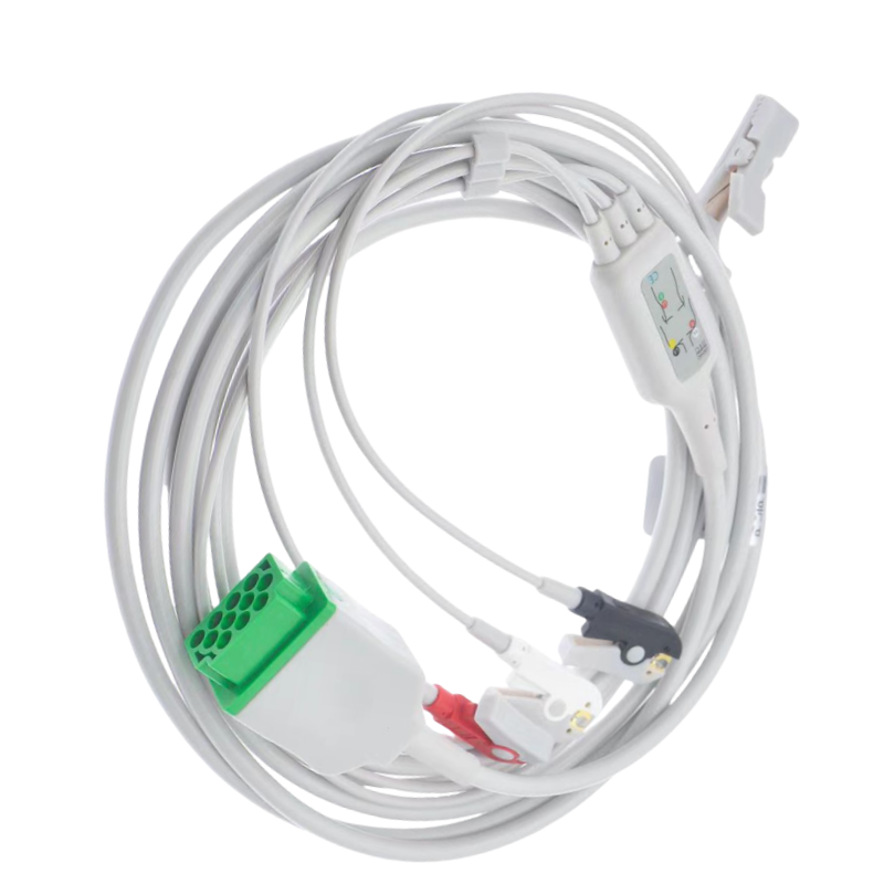 Galaxy Electronics replacement ECG cables for GE Dash 2000/3000/4000 Direct Connect ECG CABLE 2021141-001 3 leads Snap/Grabber
