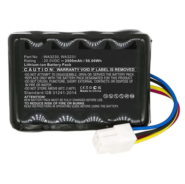 WA3230 Galaxy Electronics 20V 2600mAh Lithium Ion High Quality Battery Compatible with Worx 50032492, 50032774, WA3230, WA3231 WR105SI, WR105SI.1, WR106SI, WR110MI, WR110MI.1, WR115MI