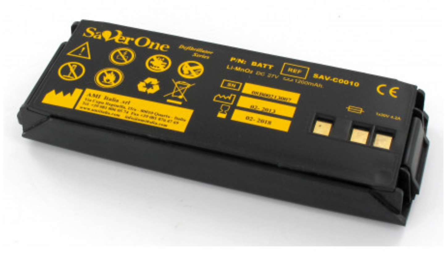 SAV-C0010 GALAXY ELECTONICS High-Quality Battery for SaverOne Li-MnO2 1200mAh Lithium Battery; SAV-C0010 for SaverOne Defibrillators.