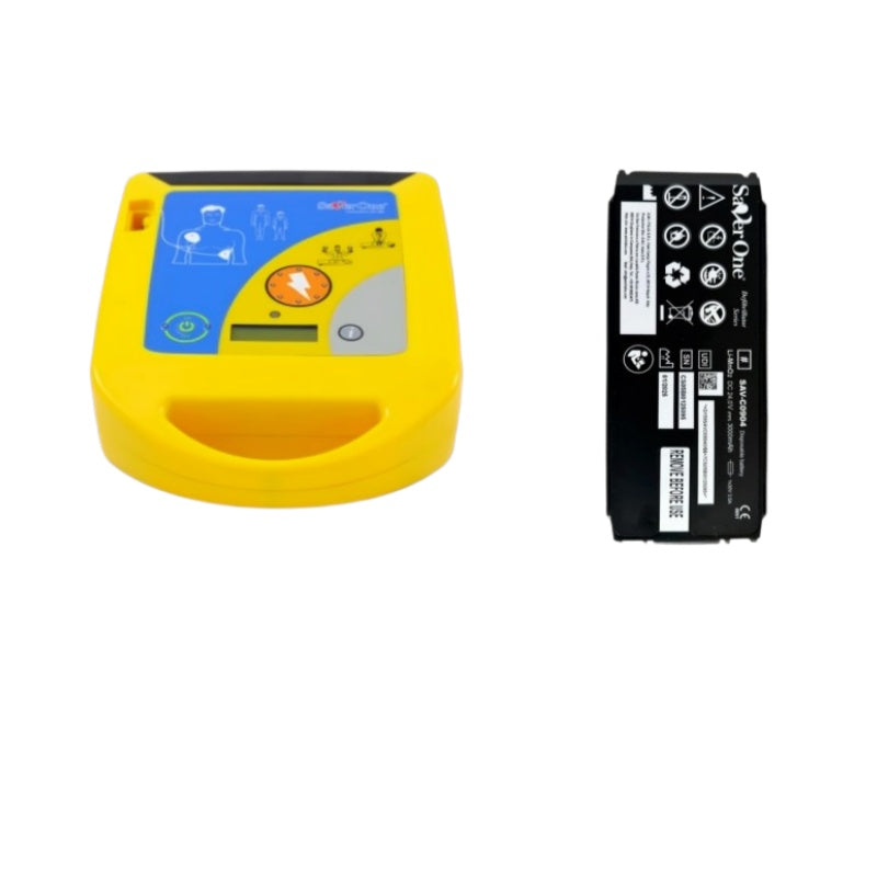 SAV-C0904 GALAXY ELECTRONICS LiMNo2 defibrillator battery, Saver One SAV-C0904 (formerly SAV-C0903), 24.0 volts, 3.0 Ah, 72 Wh.